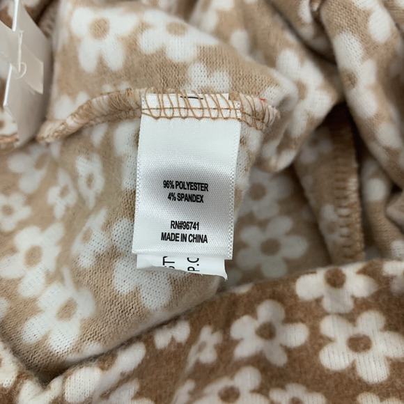 Belle Du Jour Flared Pants Medium Brown Floral Vintage‎ Soft Knit - Picture 6 of 7